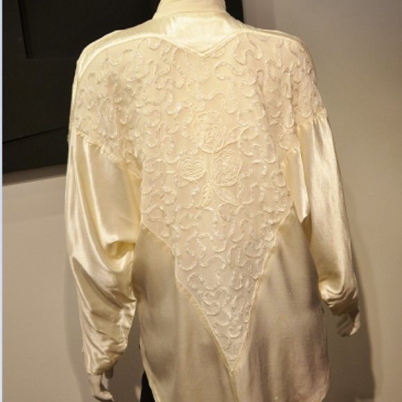 Euro-Trend Antique White Embellished Tunique Shirt - Picture 3 of 8